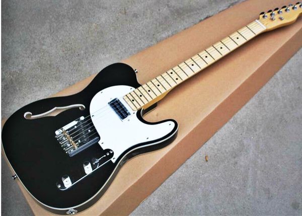 

new fdtl-2015 black color solid body with f hollow binding maple fretboard chrome hardware tl electric guitar ,ing