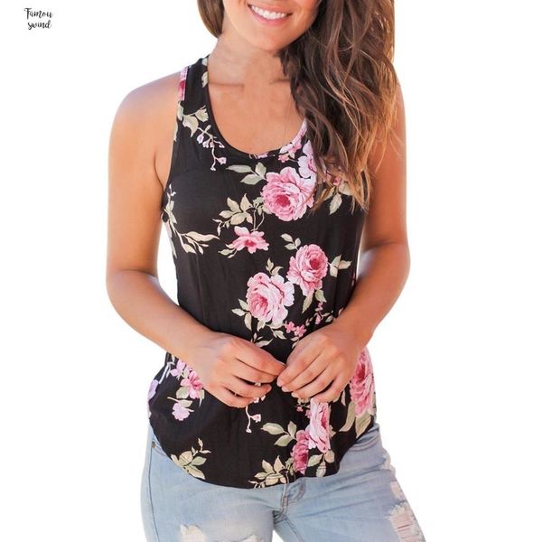 

women sleeveless floral vest tank shirt blouse women cami elegant casual camisole dill haut femme, White
