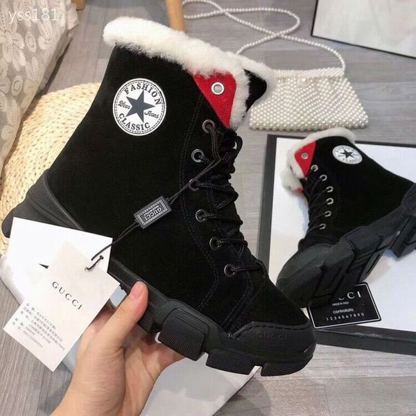 

2019 classic autumn and winter martin boots female british wind turbine korean version of the wild women's thick bottom heightened boot, Black