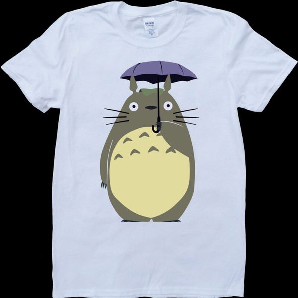 

мой сосед тоторо холдинг зонтик mens белый, сшитое t-shirt, White;black