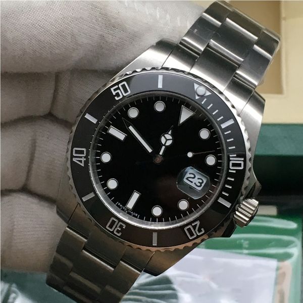 

3 styles watches men sapphire black green ceramic bezel stainless steel 40mm 116610 114060 automatic mechanical wristwatch gift, Slivery;brown