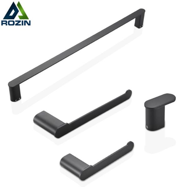 

stainless steel bathroom hardware set matte black toilet paper holder towel bar robe hook bathroom accessories
