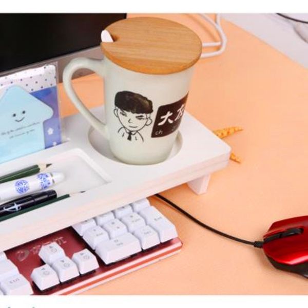

wooden deskoffice organizer multi-functional keyboard shelf office computer desk storage rack for stationery/phone/cable