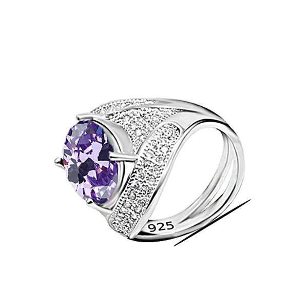 

5 colors purple amethyst 925 silver jewelry set for women earrings ring necklace pendant bridal jewelry