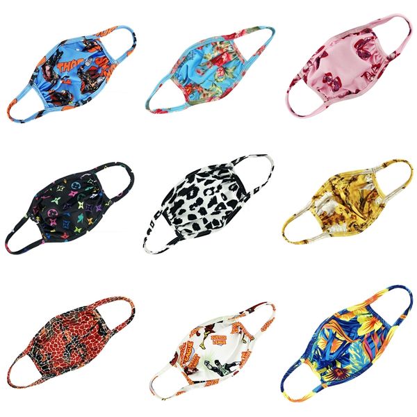 

in stock designer printed face mask protective washable face mask soft breathable three colors wholesale ice silk face mask-i #511, Black