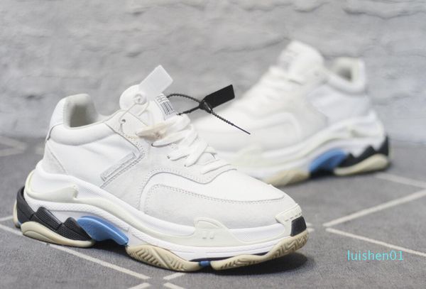 

2018 осень зима кроссовки 17fw triple-s кожа и сетка толстого soled ударопоглощение спорта кроссовки l01