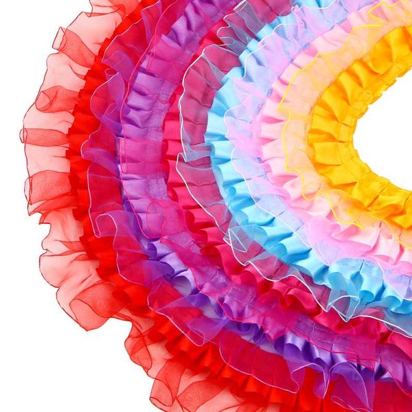 

1m pleateds 5.5cm guipure lace purple yellow lace fabric trim ribbon diy sewing decor accessories craft supplies dentelle la34, Pink;blue