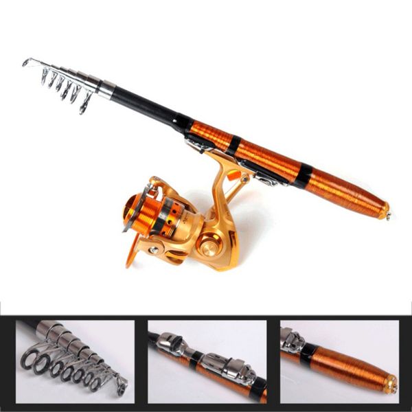 

portable 1.2m/1.5m/1.8m/2.1m fishing rod portable short sea rods fishing rod spinning tackle carbon fiber