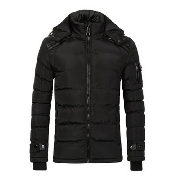 

heflashor 2018 new mens winter jackets chest classic pocket simple practical waterproof zipper solid parka, Tan;black