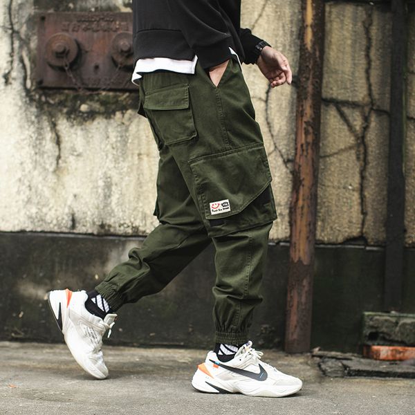 

men loose harem pants hip hop style casual pants new spring men streetwear overalls ankle length trousers size 3xl, Black