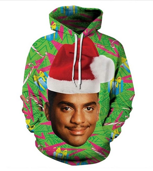 

3d fashion clothing carlton sweatshirt fresh prince of bel-air christmas design alfonso ribeiro crewneck jumper womens/mens zgxl0106, Black