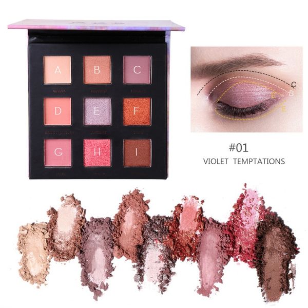 

9 colors eyeshadow palette shimmer pigmented eye shadow