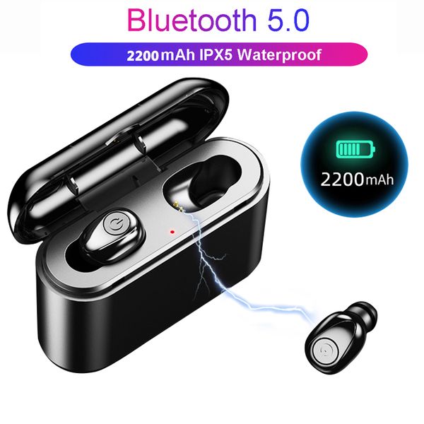 

earphone x8s pk i7s tws i9s i11 i12 wireless bluetooth 5.0 headset headphone stereo in ear earbuds for cell phone with charging box 2200mah