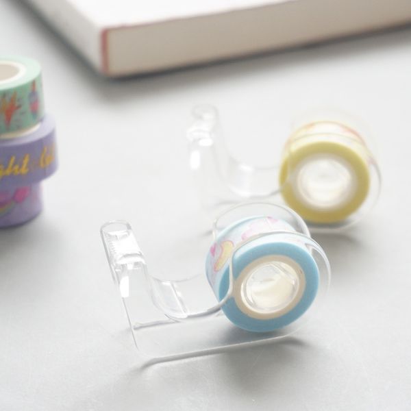 

mini unicorn plastic adhesive tape dispenser office desktape holder with cutter