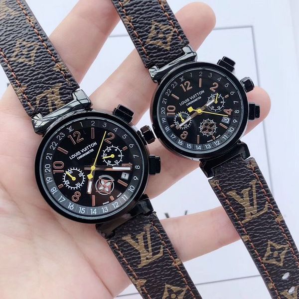 

2020 valentine day gifts luxury ornament designer watches luxurg watches full function quartz watches leather strap dial with date watch