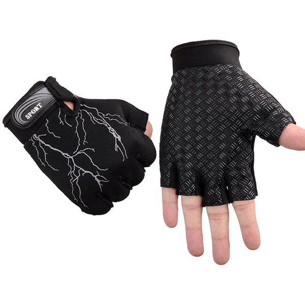 

1 pair fitness gym gloves anti-slip silicone grip padded weight lifting gloves half finger crossfit workout bodybuilding