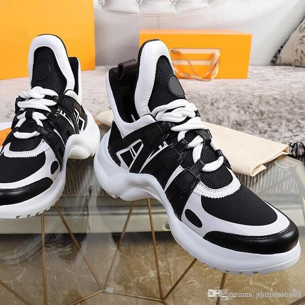 

2020 new arrival mens basketball shoes luxury dad shoes mesh real leather leisure sneakers for women outdoor traine shoes quality, Black