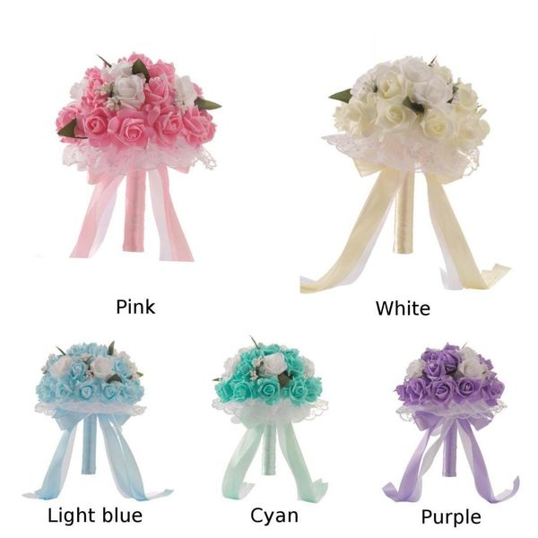 

bridal bouquet european roses fake flowers home decoration emulation wedding bouquet