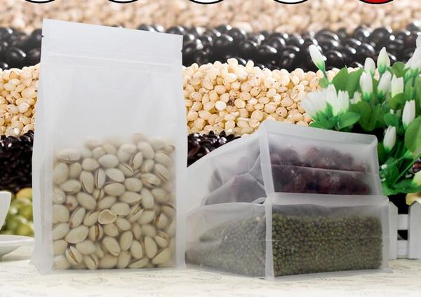 

50pcs maclear stand up pe plastic ziplock bag snack cookie coffee packaging bag doypack transparent zipper pouches