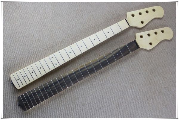 5 строк клен электрический бас гитара шеи с красочной оболочкой вкладка, палисандр / кленовый грин, может быть настроен как запрос
