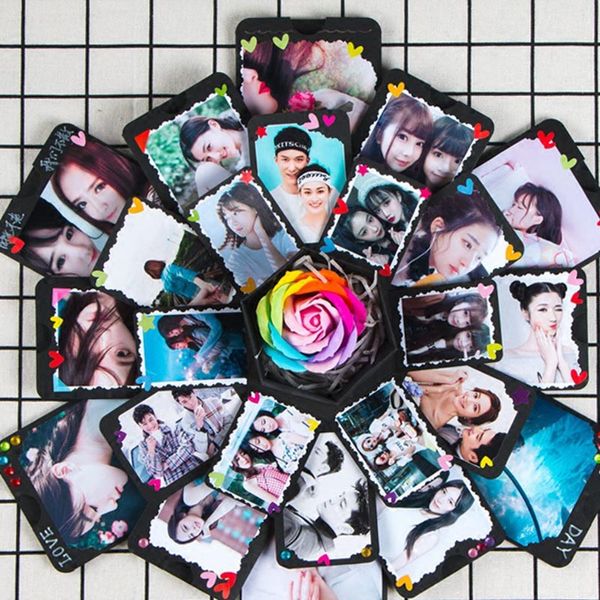 

hexagon surprise party's love explosion box gift explosion for scrapbook diy p album birthday christmas valentine's day gift