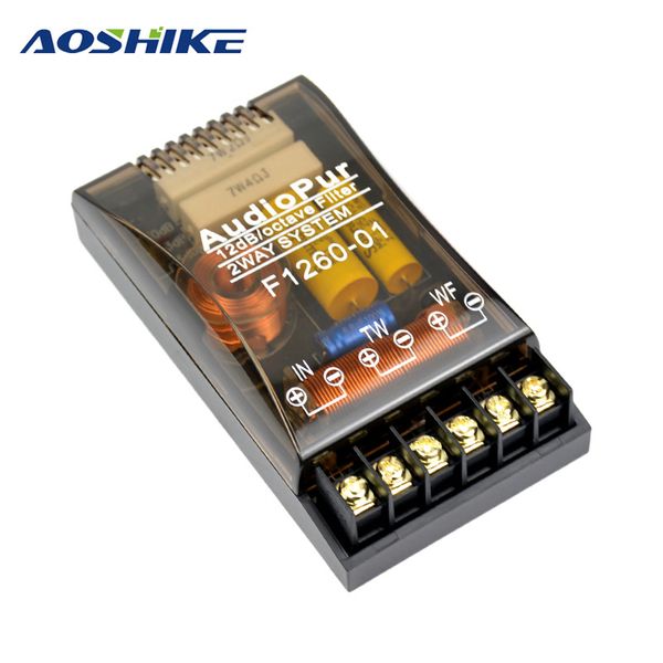 

aoshike 200w 2 way 1pcs car audio speaker 1/2 frequency divider diy enthusiast professional crossover filter for car speaker