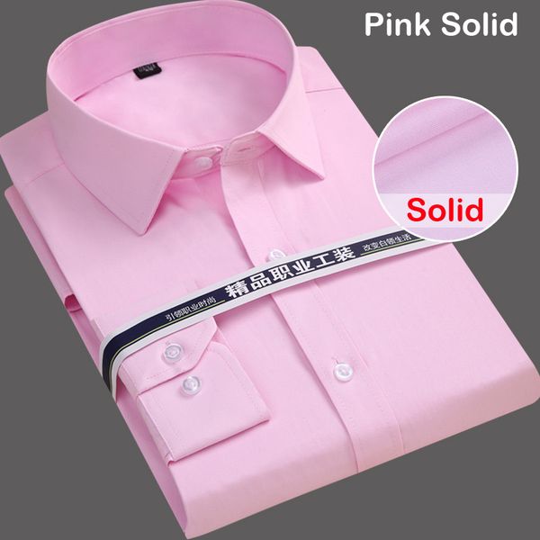 2020 Mens Comfortable Business Work Shirt Long Sleeve Solid Color