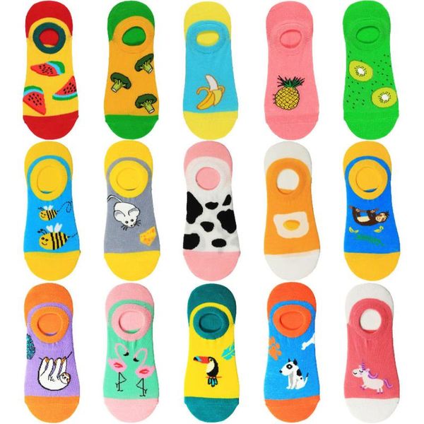 

1 pair men socks cotton funny crew socks cartoon animal happy fruit dog women novelty gift for spring autumn, Black