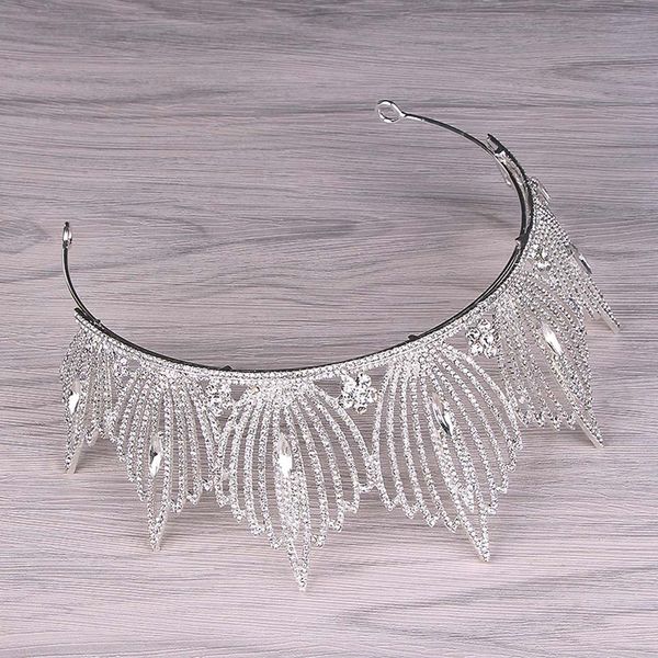 

bride rhinestone crown bridal tiaras headband wedding headpiece hair accessories for women girls js26, Golden;white
