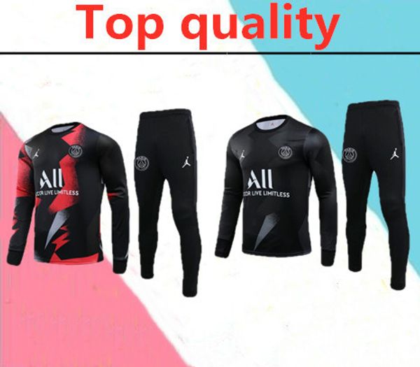 

2019 2020 paris aj jordam tracksuit survetement 19 20 paris verratti mbappe cavani soccer training suit, Black;yellow