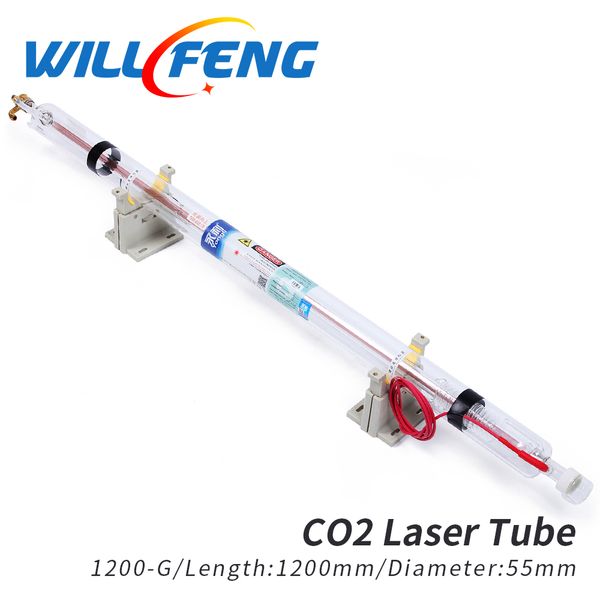 Will Fan Yongli 1200 G 60W Co2 Laser Comprimento do tubo de 60 milímetros 1250 milímetros de diâmetro para tubos Peças Laser Cortador lâmpada máquina de gravura