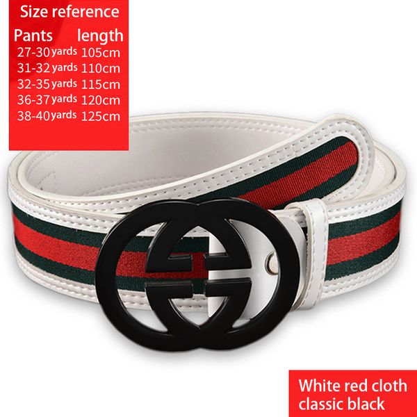 

belt 105cm-125cm smooth buckle wild casual business red green cloth letter clasp men's jeans metal clasp