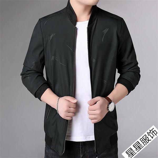 

quality bomber solid casual jacket men spring autumn outerwear mandarin sportswear mens jackets for male coats, Black;brown