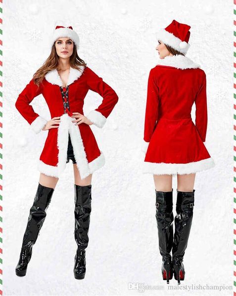 

claus costumes halloween female cosplay clothing christmas womens cosplay costume designer santa, Black;red