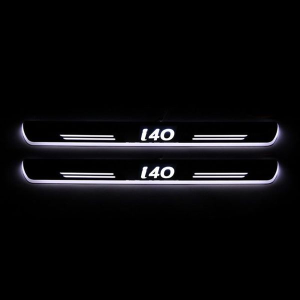 

for i40 2011 - 2020 2020 waterproof acrylic moving led welcome pedal car scuff plate door sill pathway light