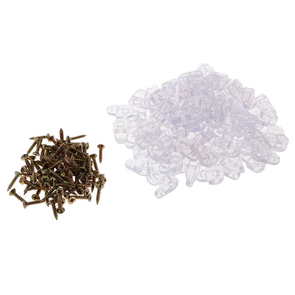

100x soft plastic clips for glass mirror screen panels cabinet retainer