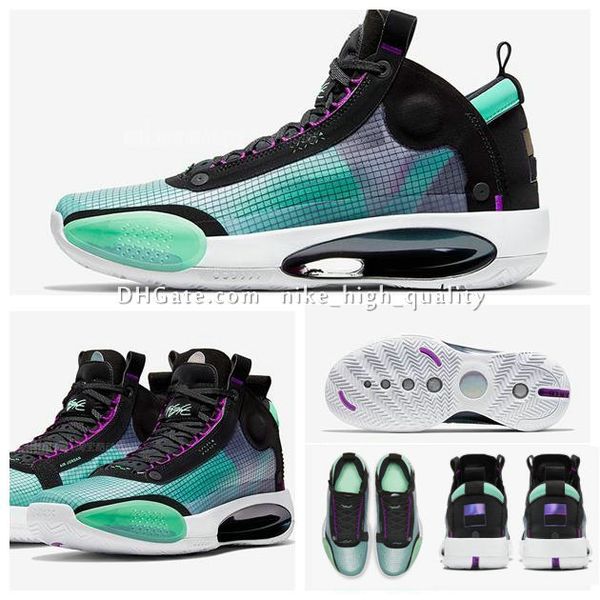 

jumpman xxxiv 34 basketball shoes 34s zoom eclipse bq3381-103-100-400-001-800 women sneakers kids boys with original box us4-12, Black