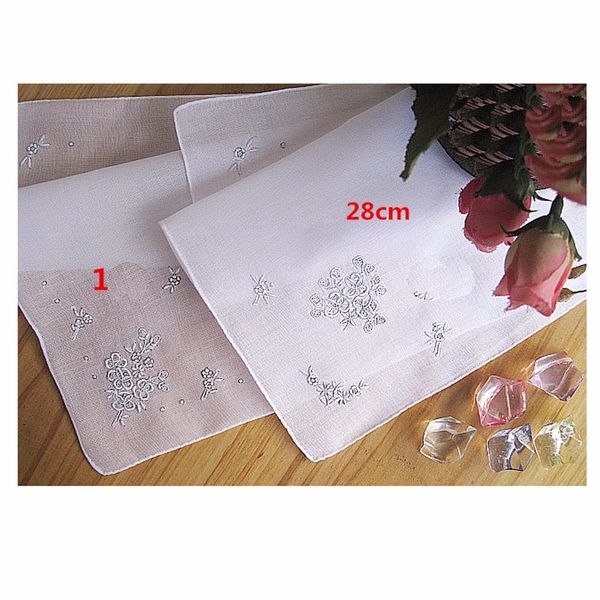 

white handmade handkerchief 100% cotton soft thin ladies artis applique drawnwork embroidered flowers mother's day gift hankies, Black;blue