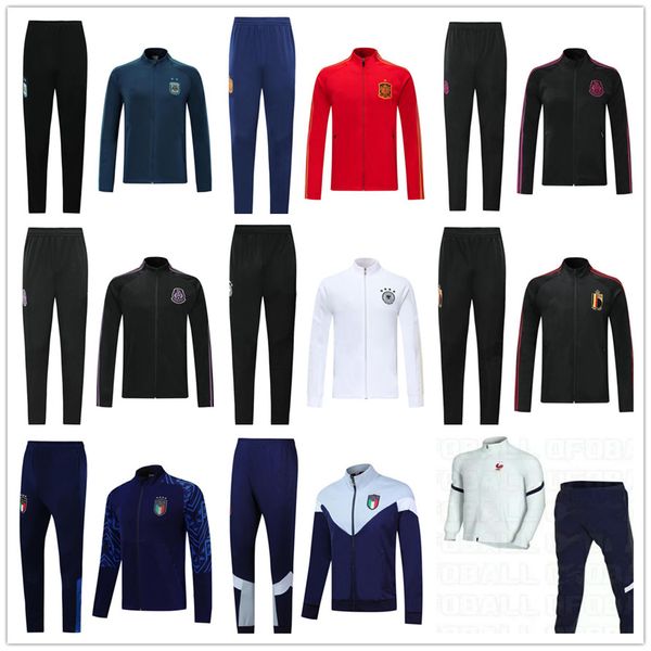 

franch2020 fr argentina mexico spain maillot de foot football jackets tracksuit the new national team soccer jacket training suit surveteme, Black