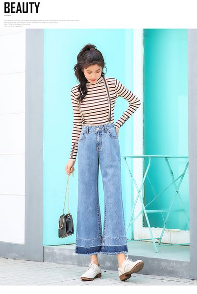 

blue gray women's tailored waist and hip princess jeans bk3769