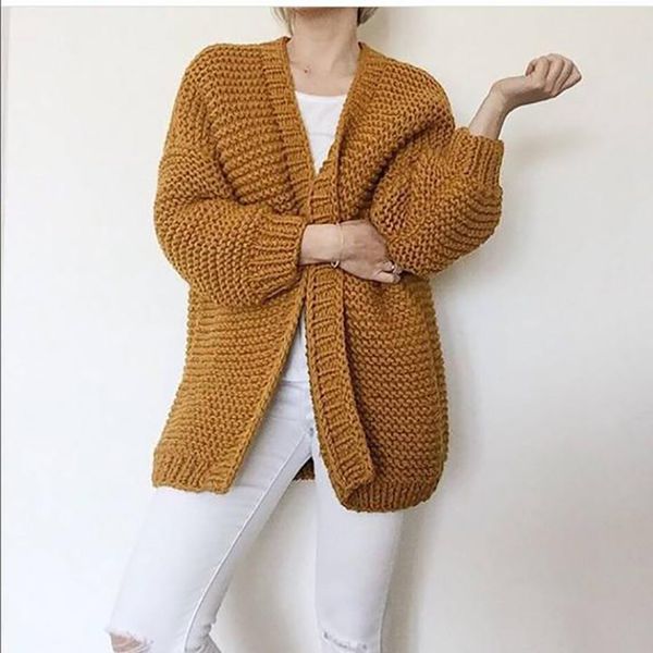 2019 Hand Knitted Cardigan Sweater 2019 Spring Women S Handmade Long Style Sweater Oversized 5xl Code Chunky Long Cardigan Women From Liangcloth