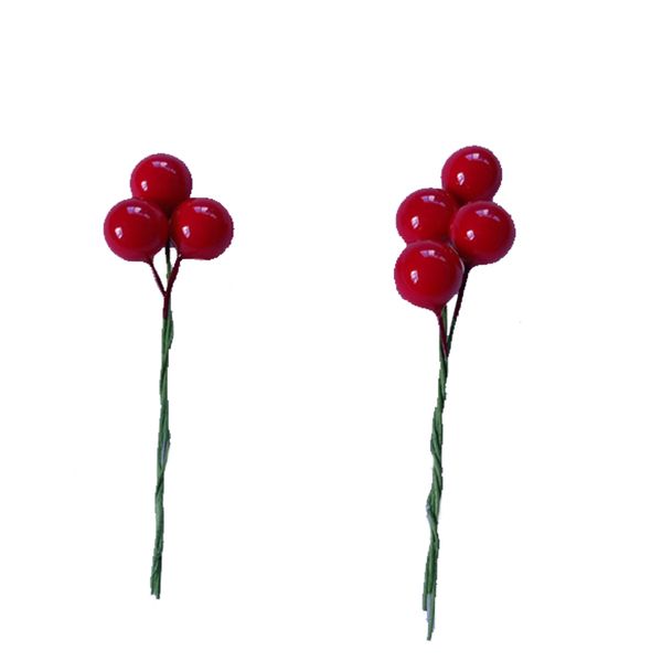 

30pcs artificial fruit berry christmas simulation fruit berries bouquet with wire stems for xmas tree decorations wreath craft u