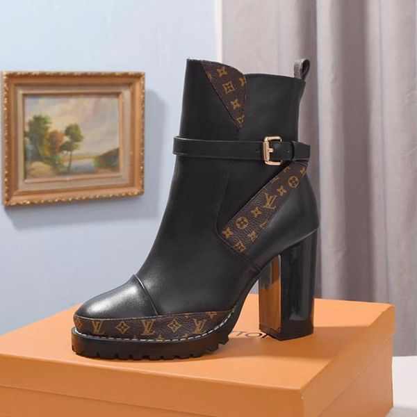 louis vuitton chunky heel boots