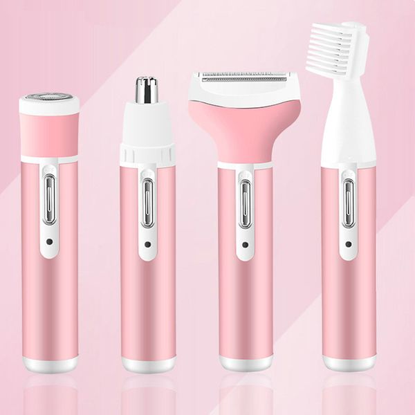 

kemei 4in1 kit lady shaver epilator nose beard trimmer stainless blade women razor body hair removal machine km-6637