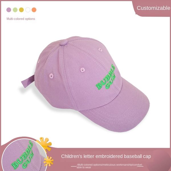 

children's macaron dome letter children's baseball macaron embroidery baseball cap dome letter embroidery cap, Yellow