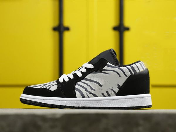 

1 low gs zebra basketball designer shoes black white sail 1s fashion dunk sport sneakers ship with box 553560-057