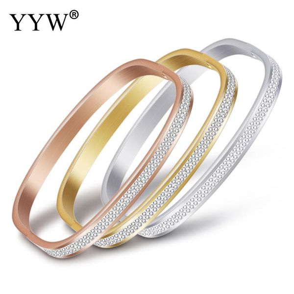 

yyw 2019 fashion stainless steel bracelet beautiful bracelet jewelry gift gold and silver color clay laying 6.1mm 2.9mm ladies, Black