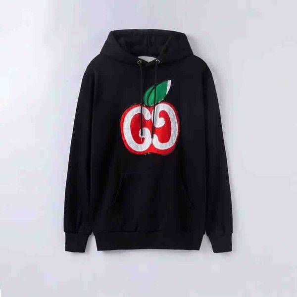 

italy hoodie hip hop luxury fashion red apple hoodie street cotton loose fit men's and women's hoodie sweatshirt, Black;brown