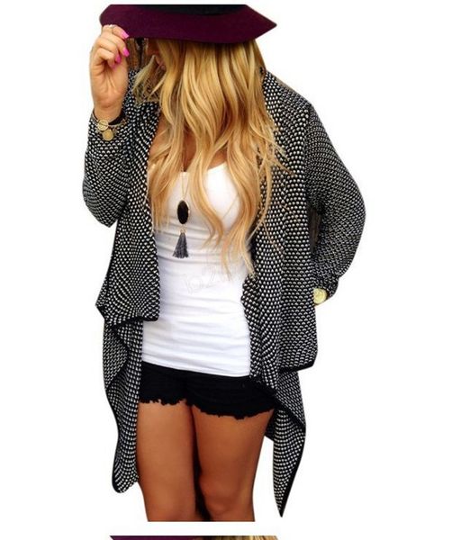 

Женский трикотажный кардиган Feminino Женский кардиган Твердые нерегулярные ситера