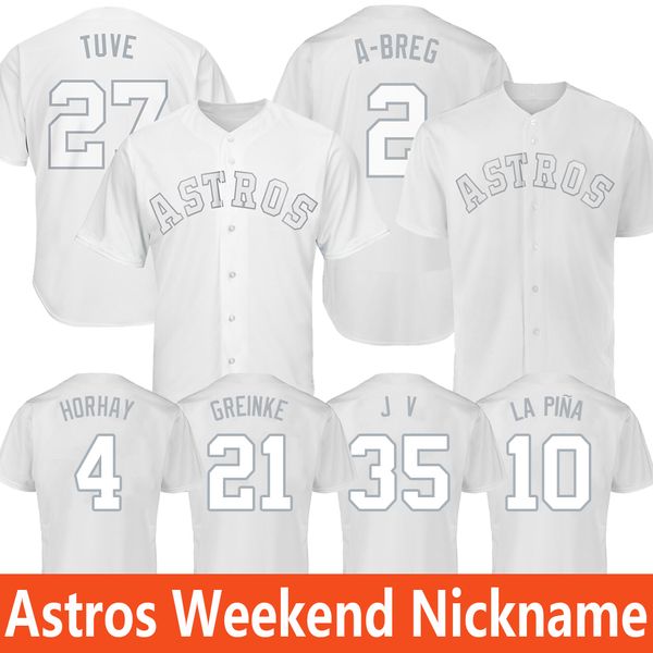 

Houston 2019 Astros Weekend Nickname Jersey Alex Bregman Jose Altuve Zack Greinke Justin Verlander George Springer Yuli Gurriel
